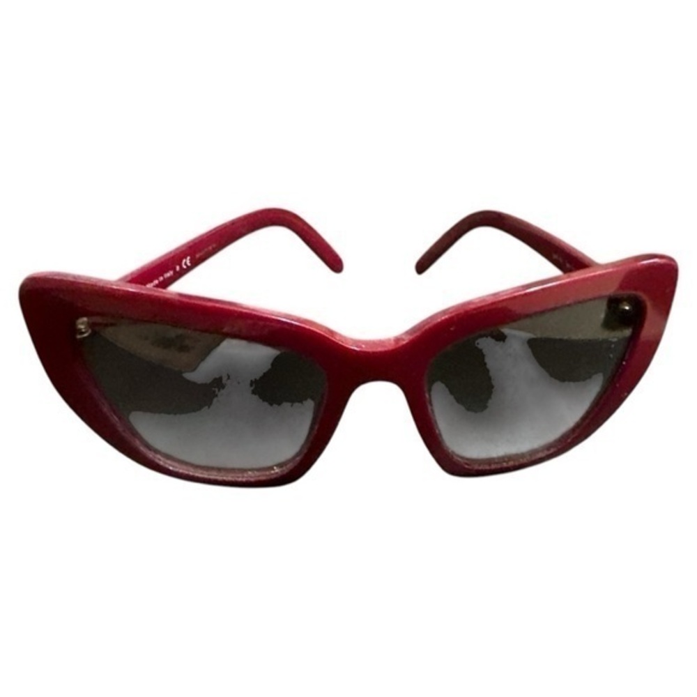 Prada, Red Cat-Eye Sunglasses, made in Italy comes with black hard case